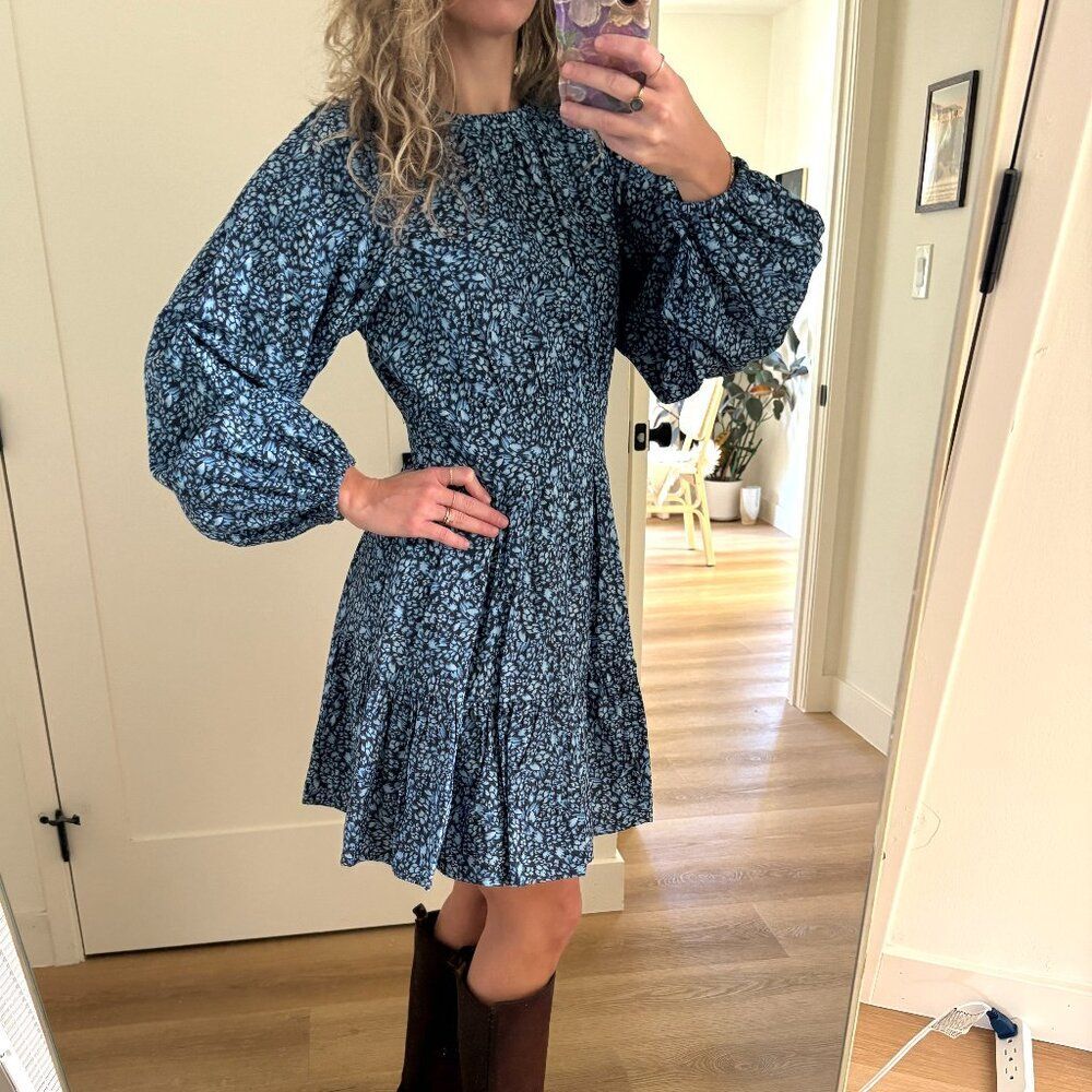 Women's Blue and White Dress